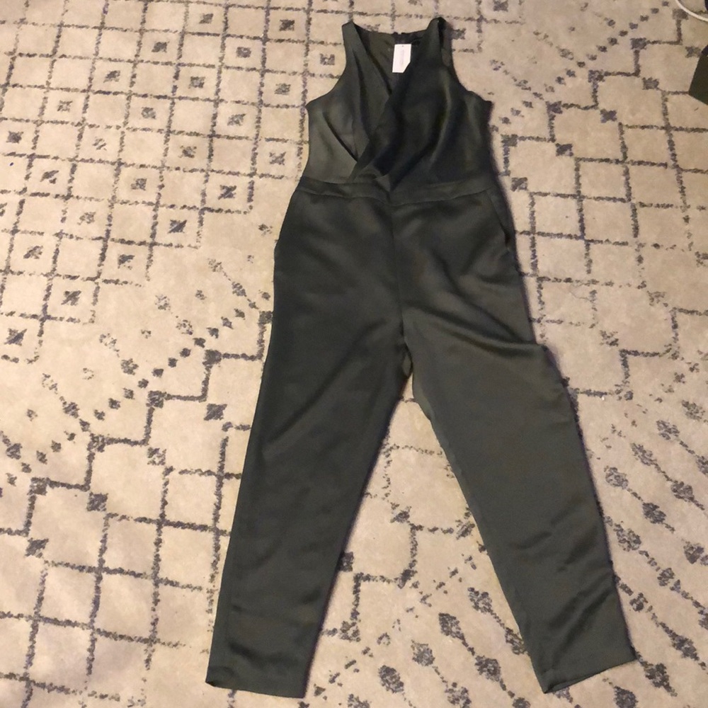 Emerald silk jumpsuit